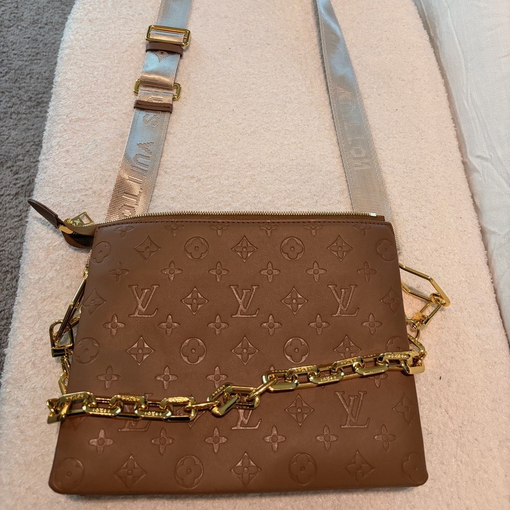 Others Follow Brown Crossbody Bag with Gold Chain
